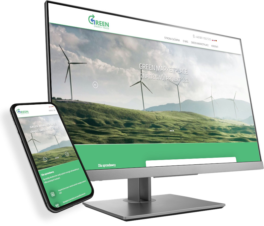 Projekt strony internetowej Green Energy Trade